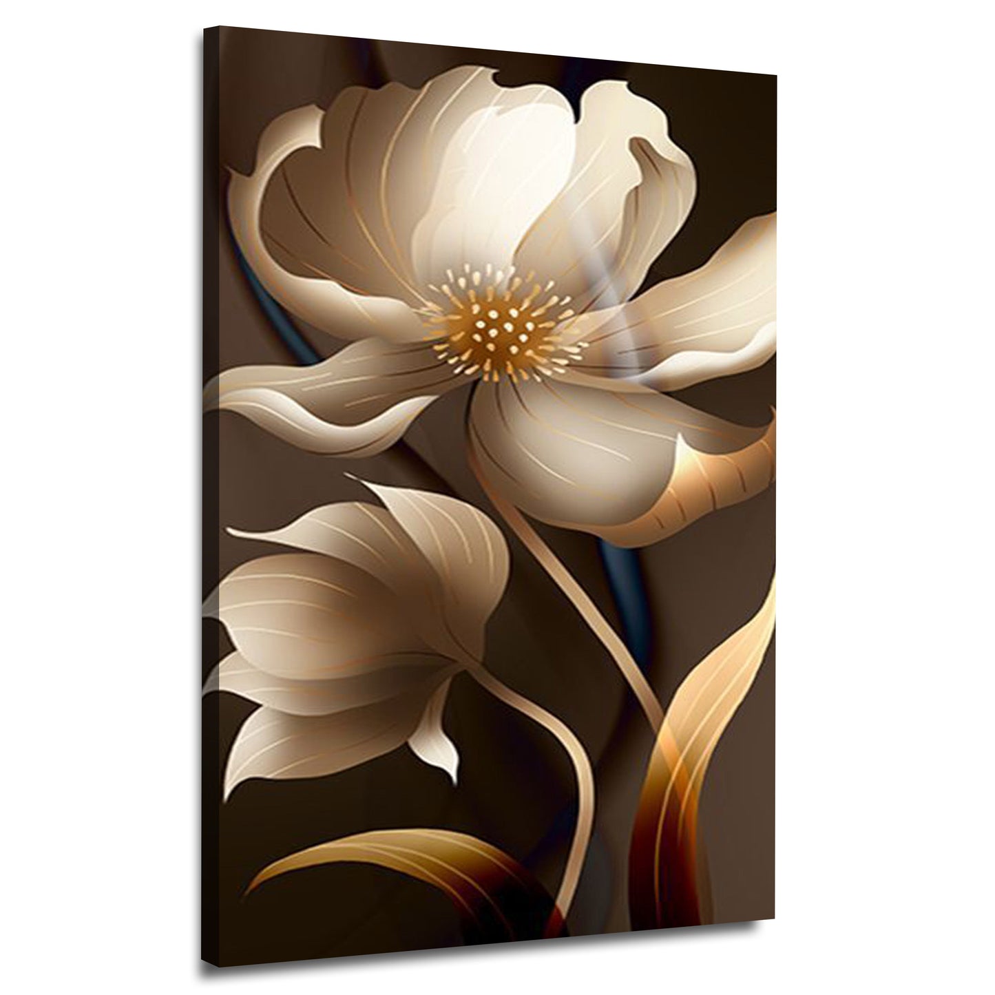 Modern Gold Rose Flower Painting | Wall Art