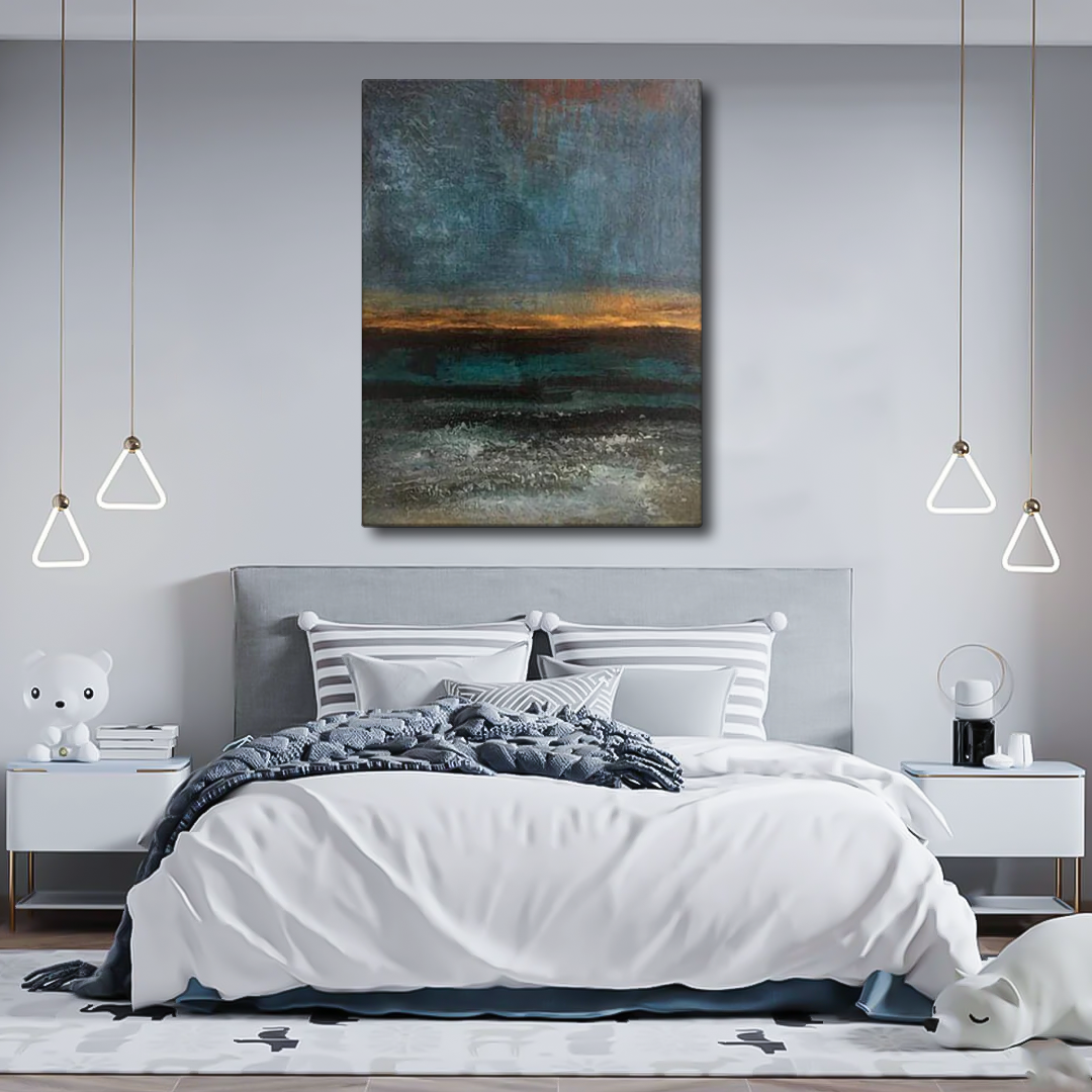 Moody Seascape Dark Atmospheric Canvas Wall Art