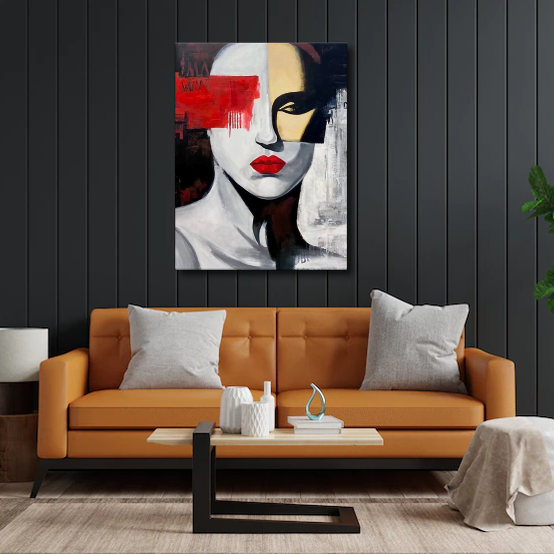 Grey And Black Women Canvas Frames Wall Art