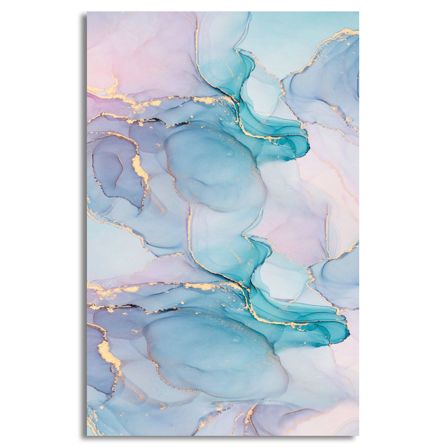 Swirled Pastel Gold Inkscape Water Canvas | Wall Art