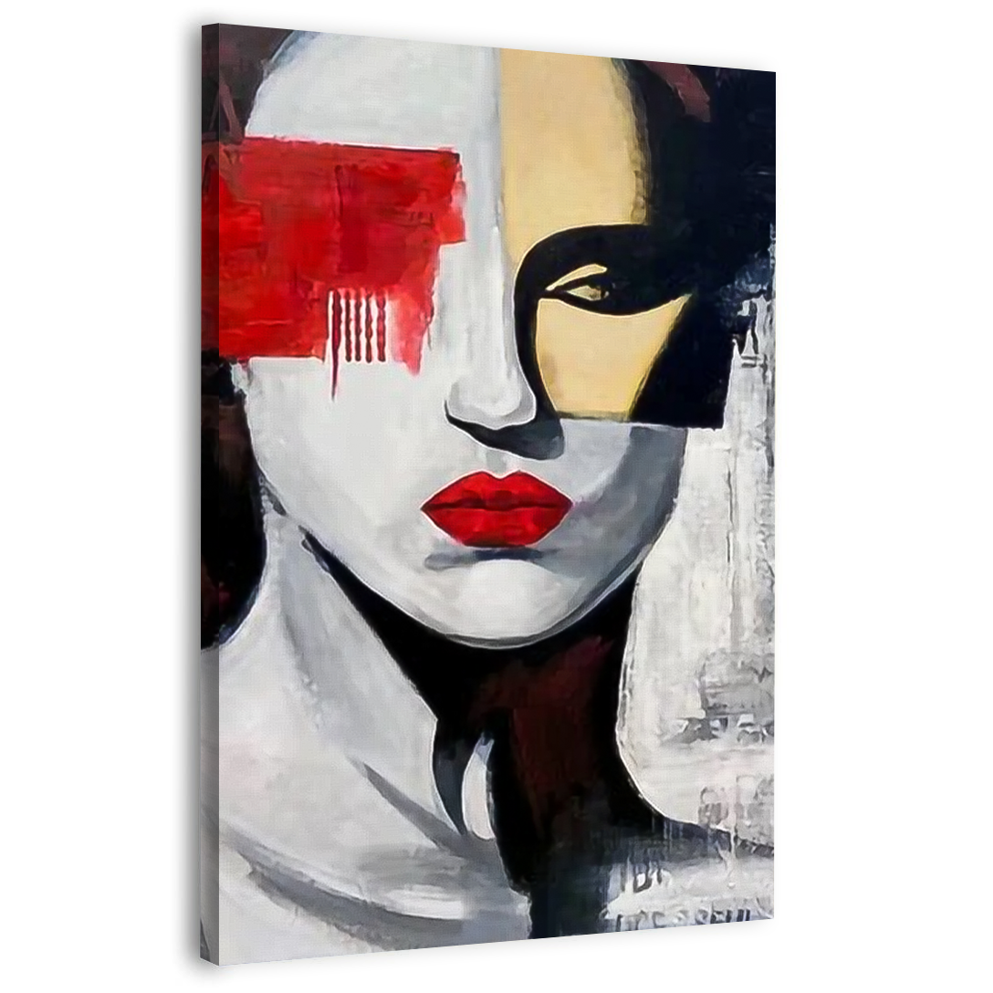 Grey And Black Women Canvas Frames Wall Art