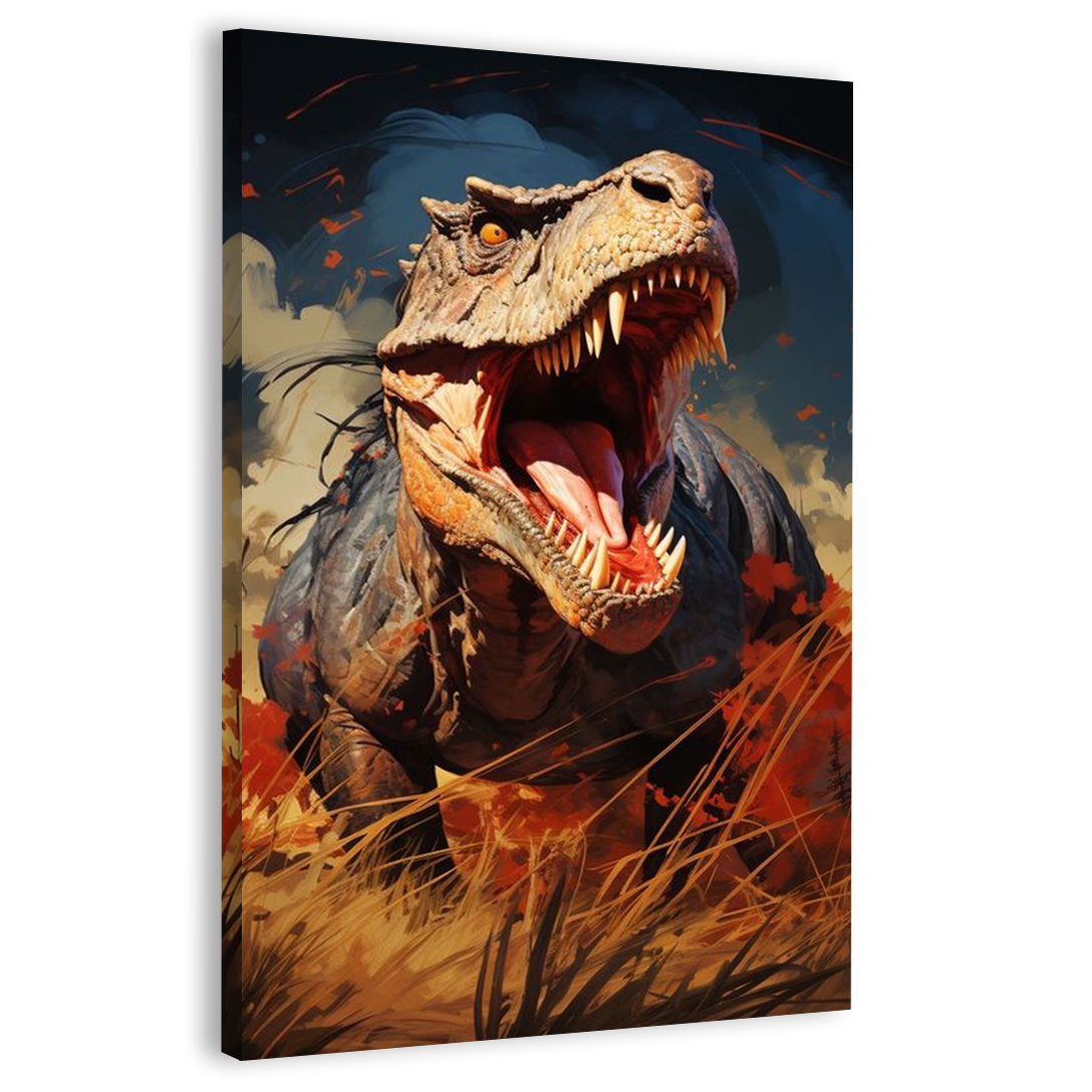 A Fierce Dinosaur roars Canvas Frames Wall Art