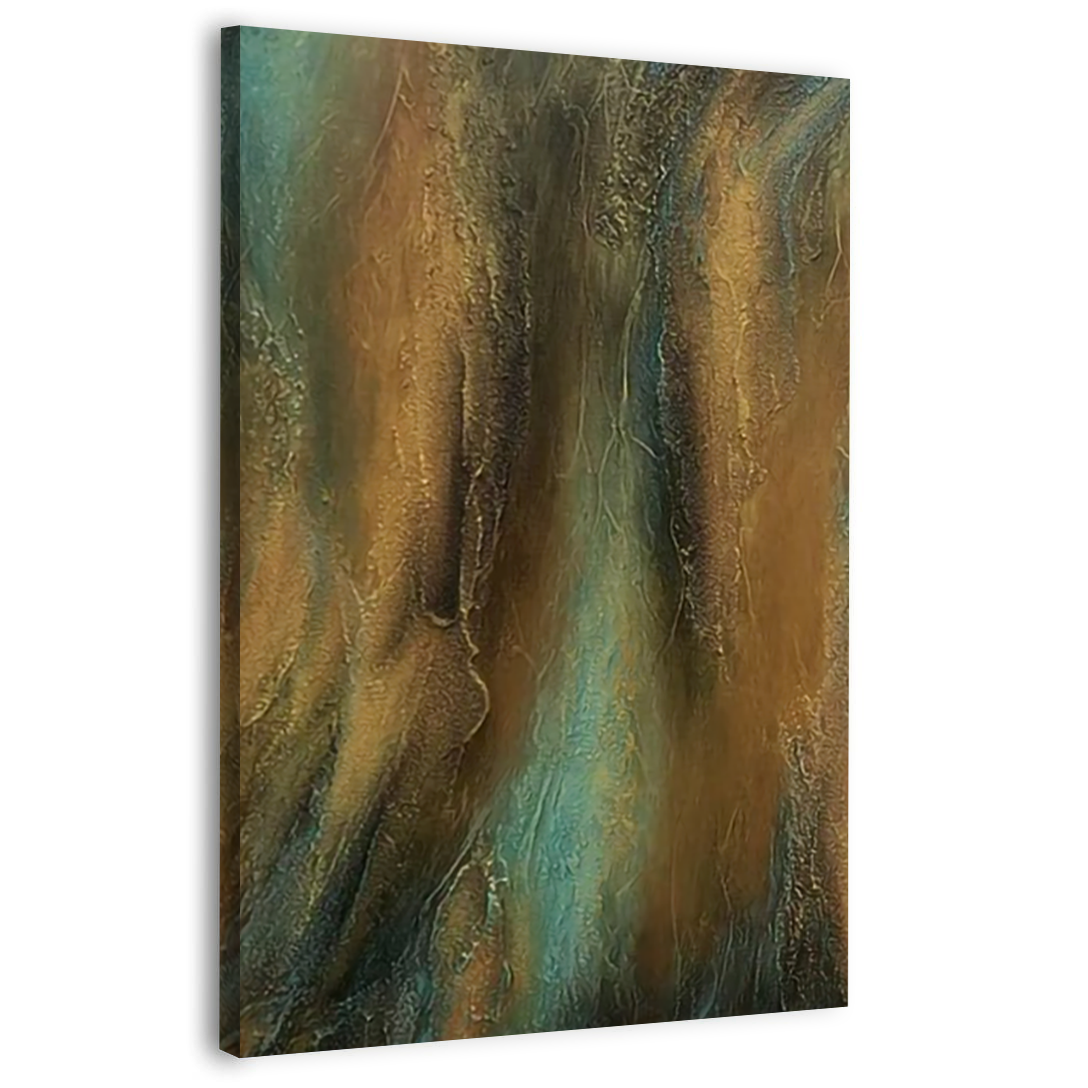 Elegant Abstract Brown Canvas Painting Wall Art