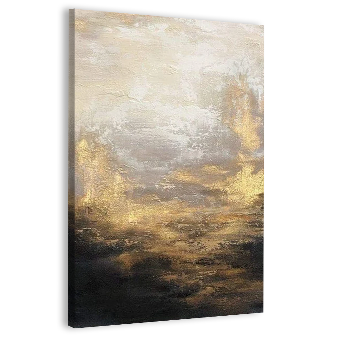Abstract Golden Sunrise Canvas Wall Art