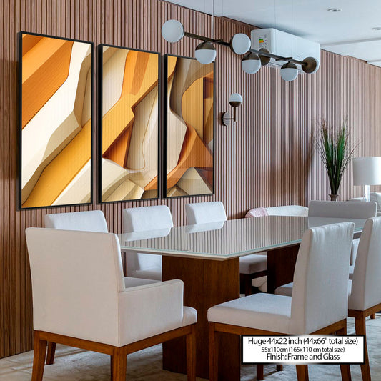 Fragmented Wood Abstract - 3 Parts