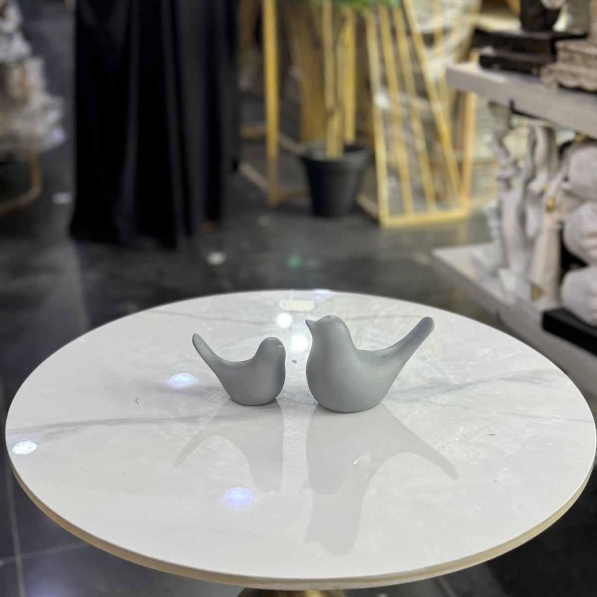 Minimalist White Bird Duo – Modern Table Decor