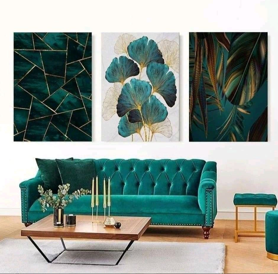 Green Abstract (3panel) | Wall Art