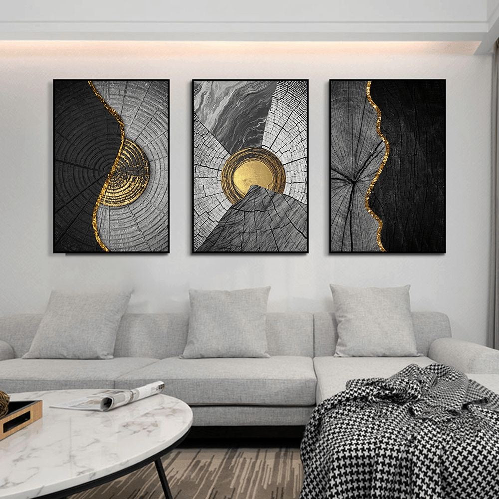 Black Abstract (3panel) | Wall Art