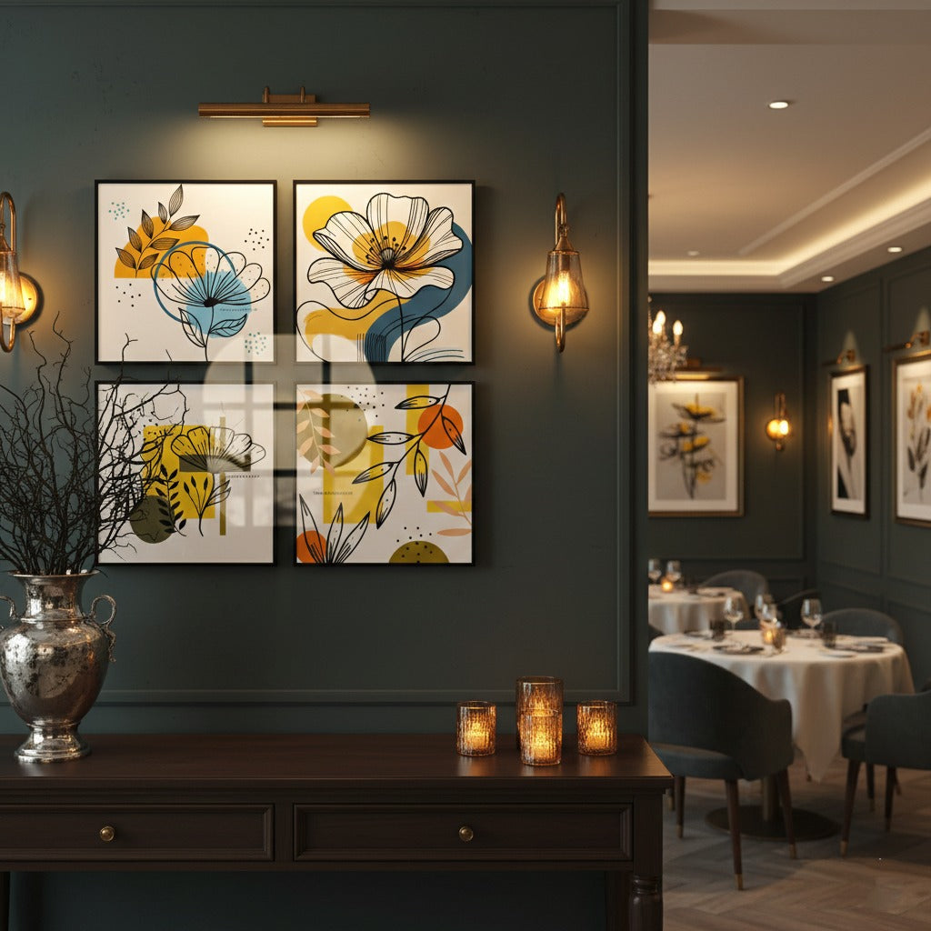 Abstract Colorful Floral Beauty (4panel) Wall Art