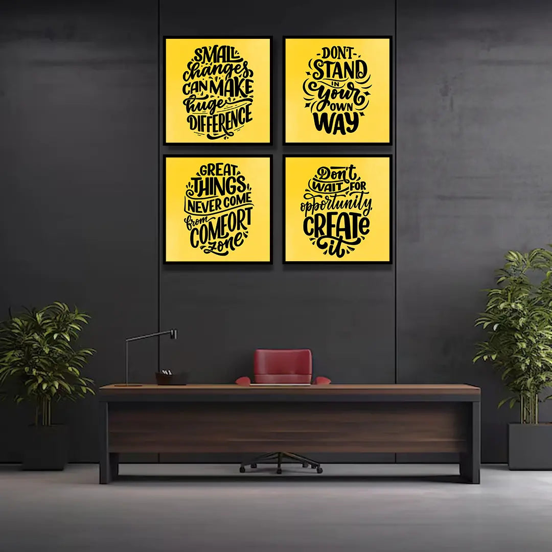 ZEBO TREND Motivational (4 Panel) Wall Art