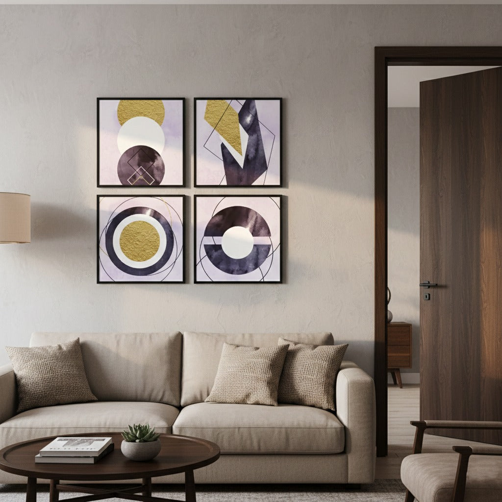 Nordic Luxury Geometric (4Panel) Wall Art
