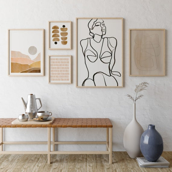 Boho Wall Art Set of 5