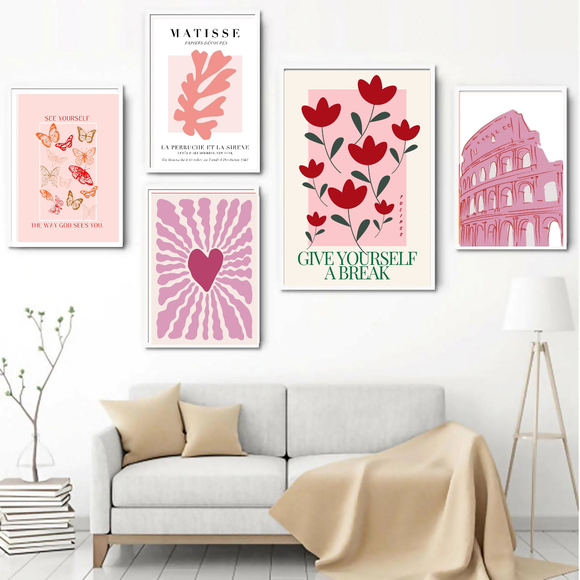 Travel Frame set, Aesthetic Style Drawing Room Decor