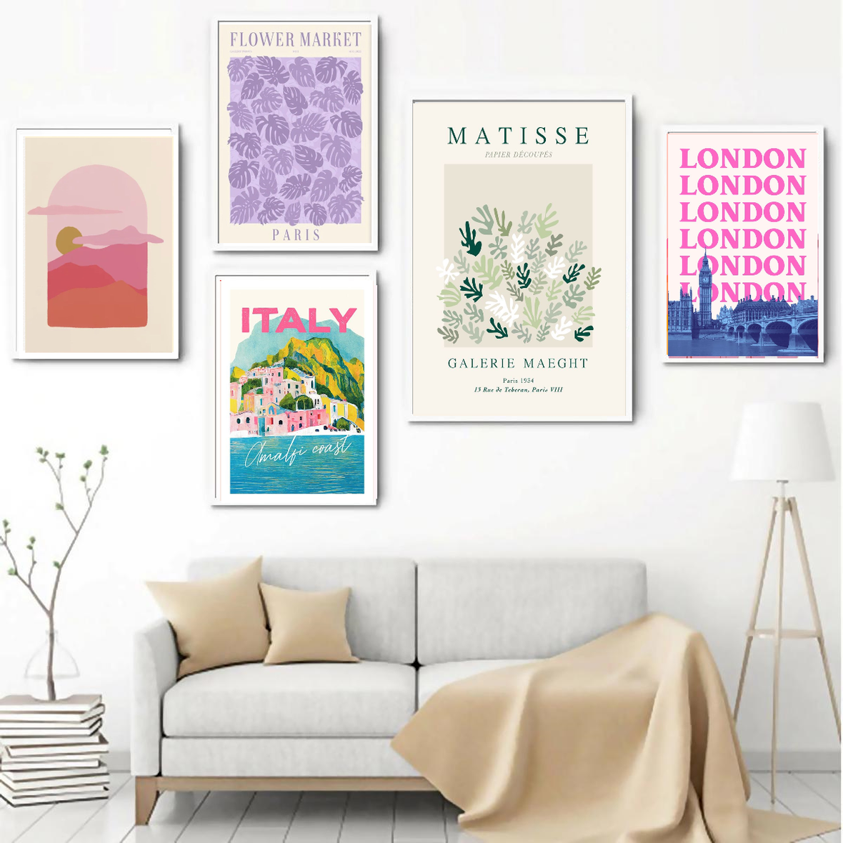 Travel Frame set, Aesthetic Style Drawing Room Decor