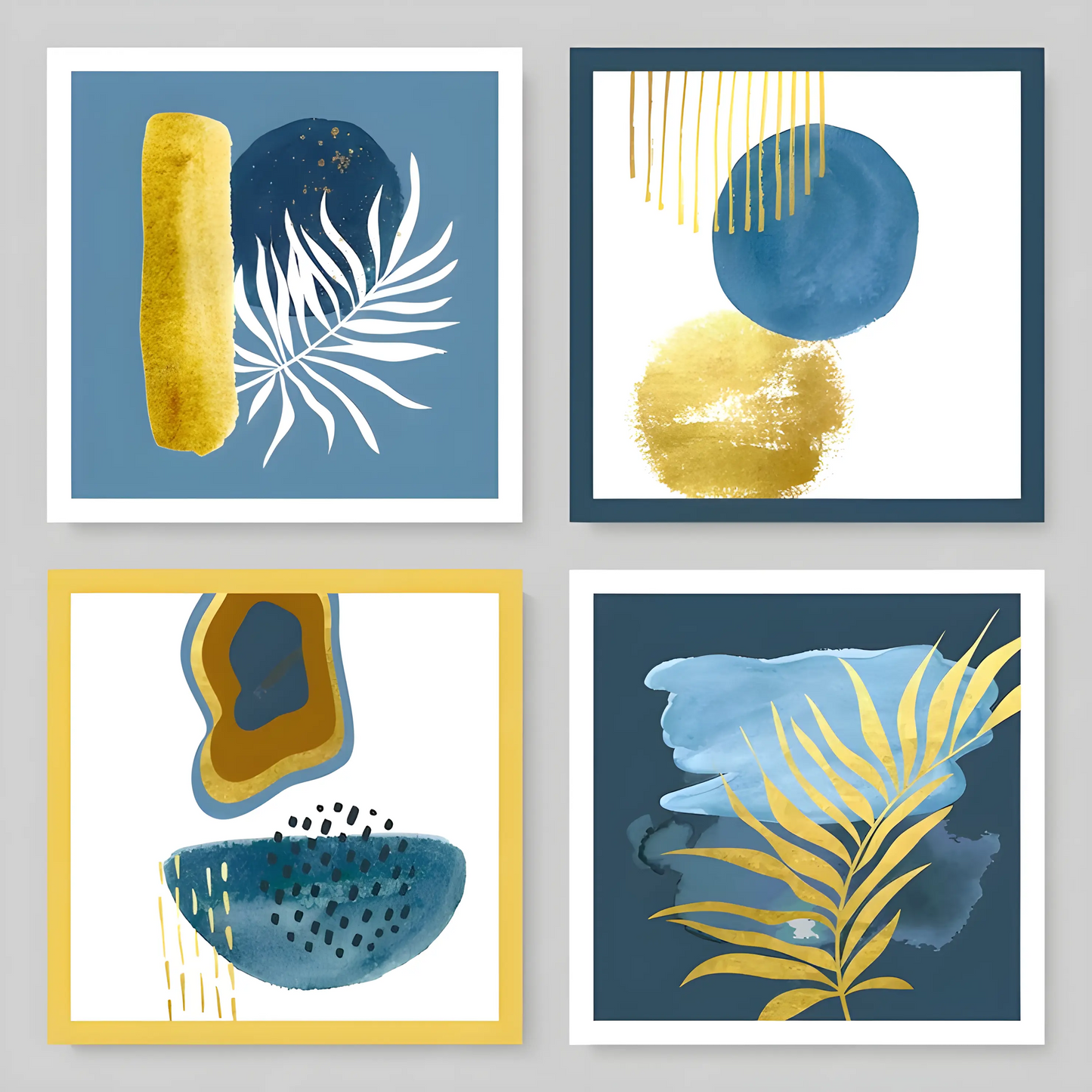 Abstract Botanical Foliage plant (4Panel) Wall Art