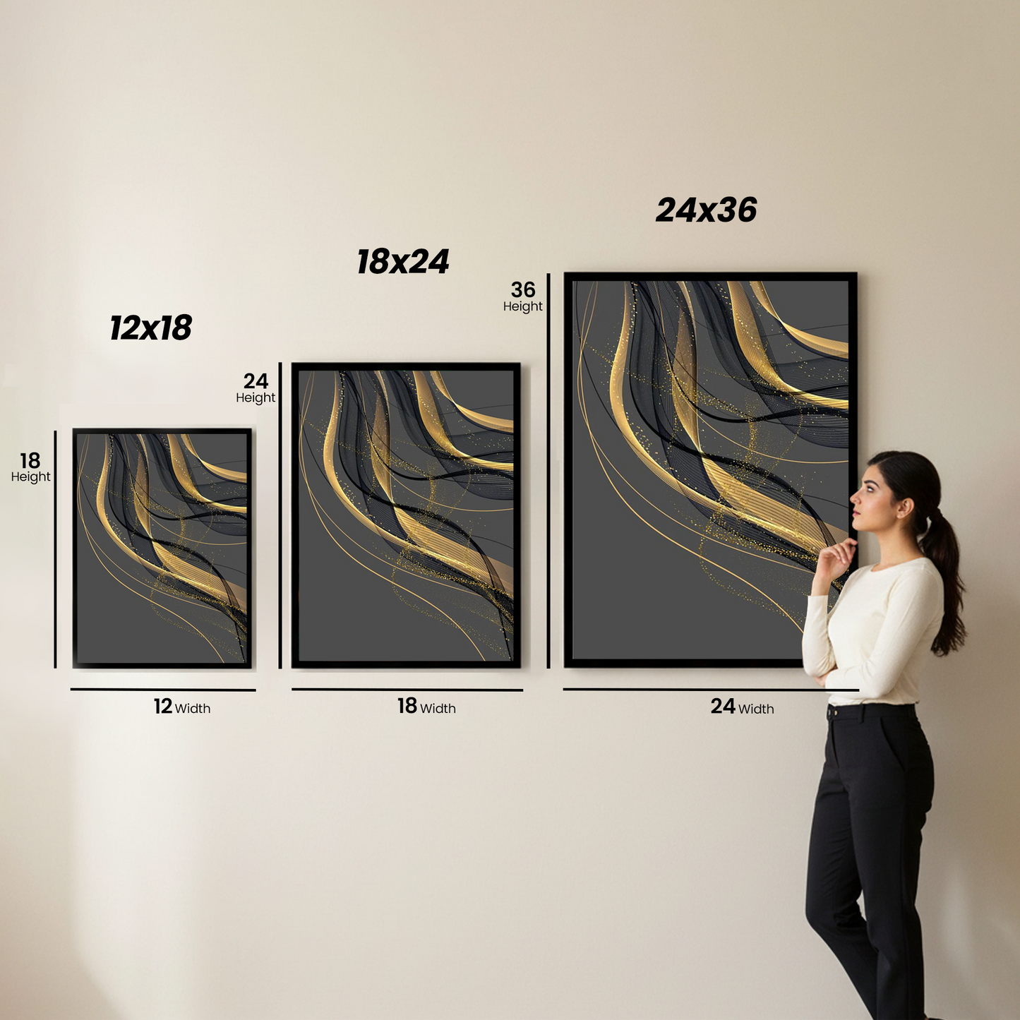 Abstract luxury wavy shape | Wall Art
