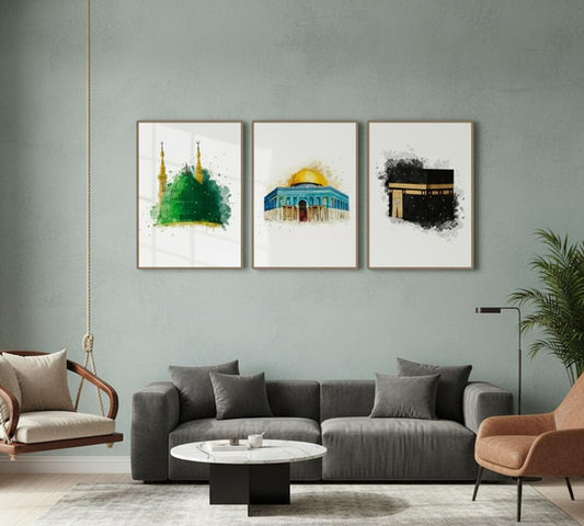 Kabba, Masjid ul nabwai   | Islamic Wall Art