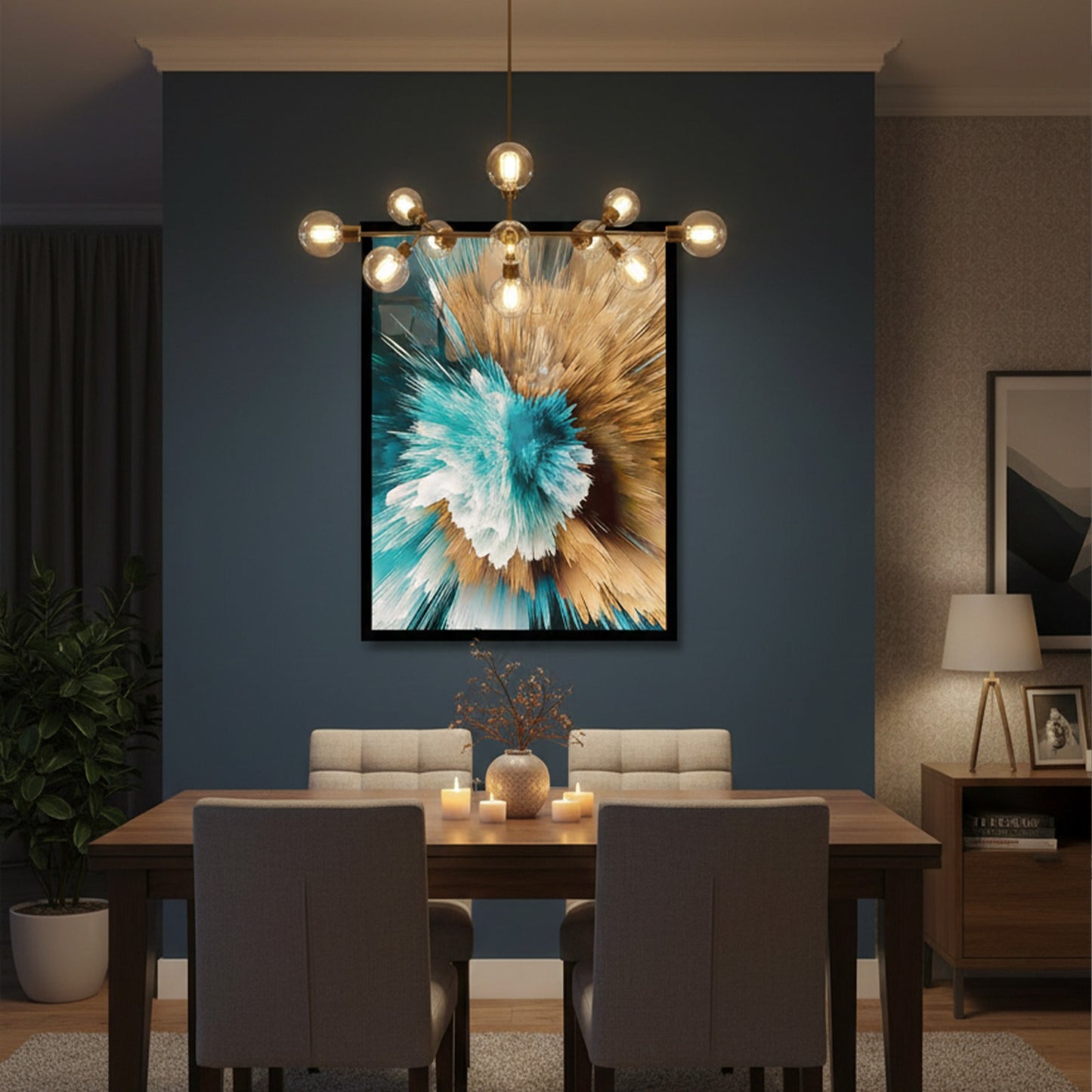 Golden Swirls Art Canvas Frames | Wall Art