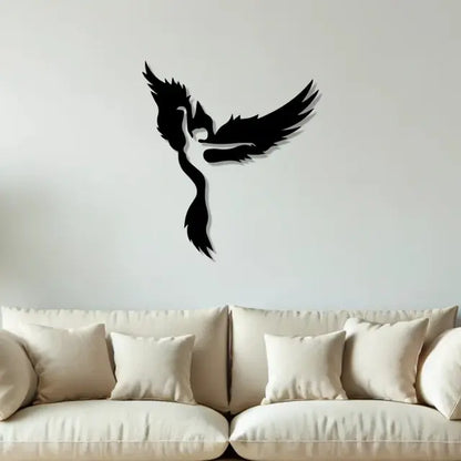 Woman & Phoenix Metal Wall Art