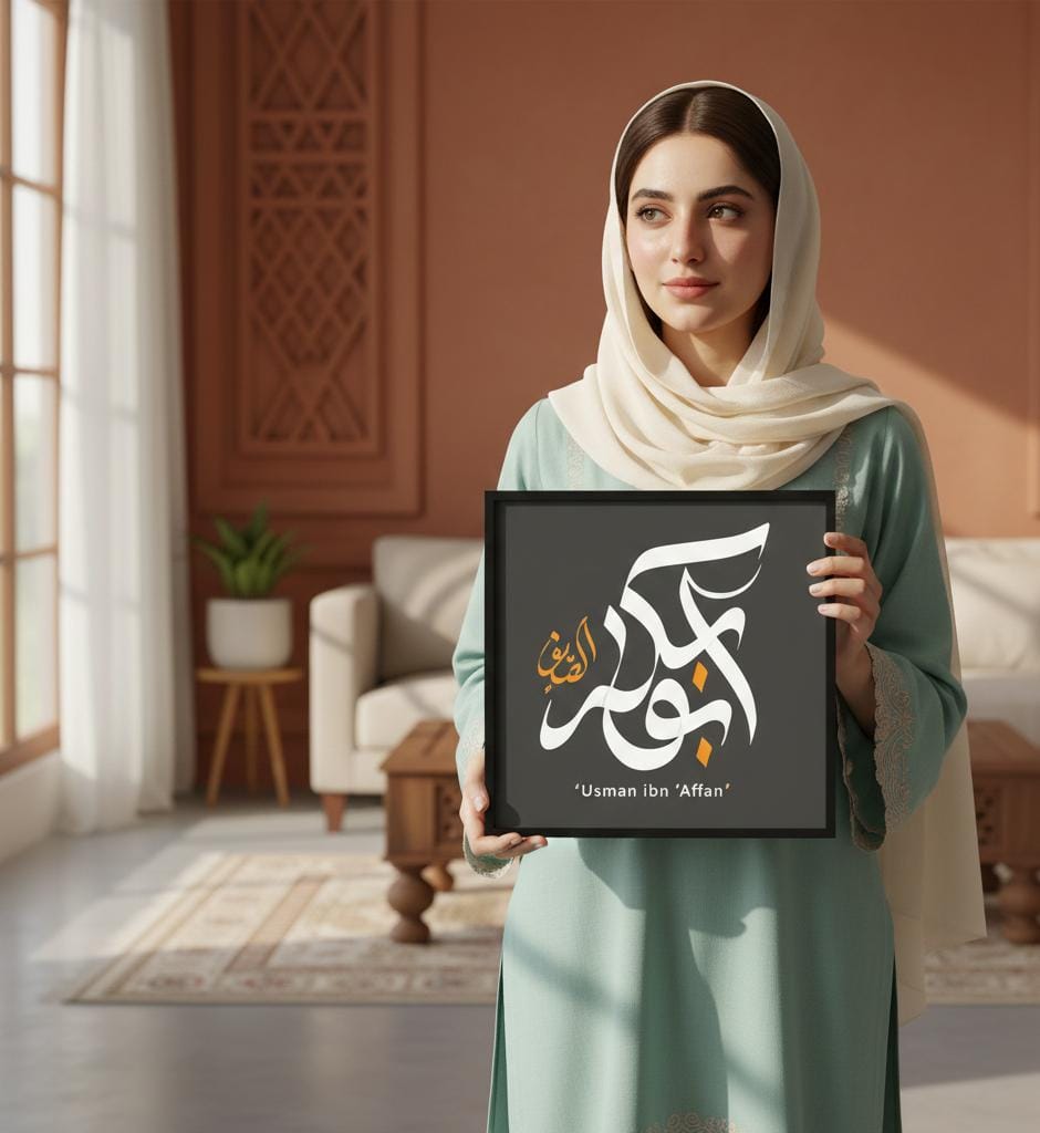Four Khalifahs Arabic Calligraphy (4 Panel) Wall Art