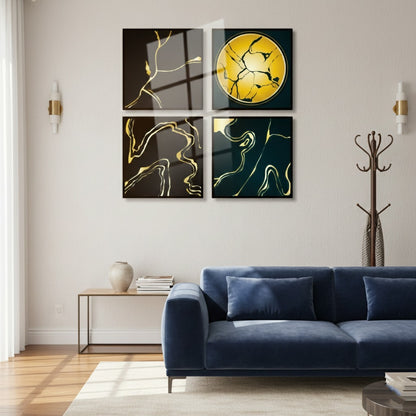 Realistic kintsugi (4Panel) Wall Art