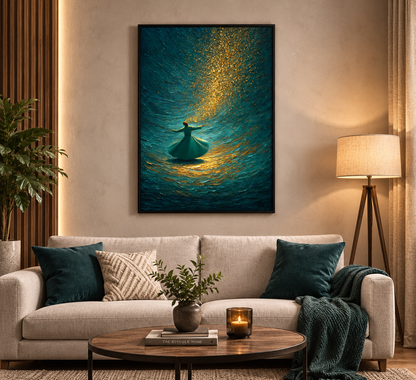 Celestial Whirling Dervish Abstract Wall Art