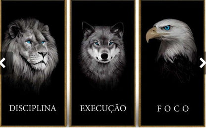 Discipline. Execution. Focus. – Motivational Animal Wall Art Set