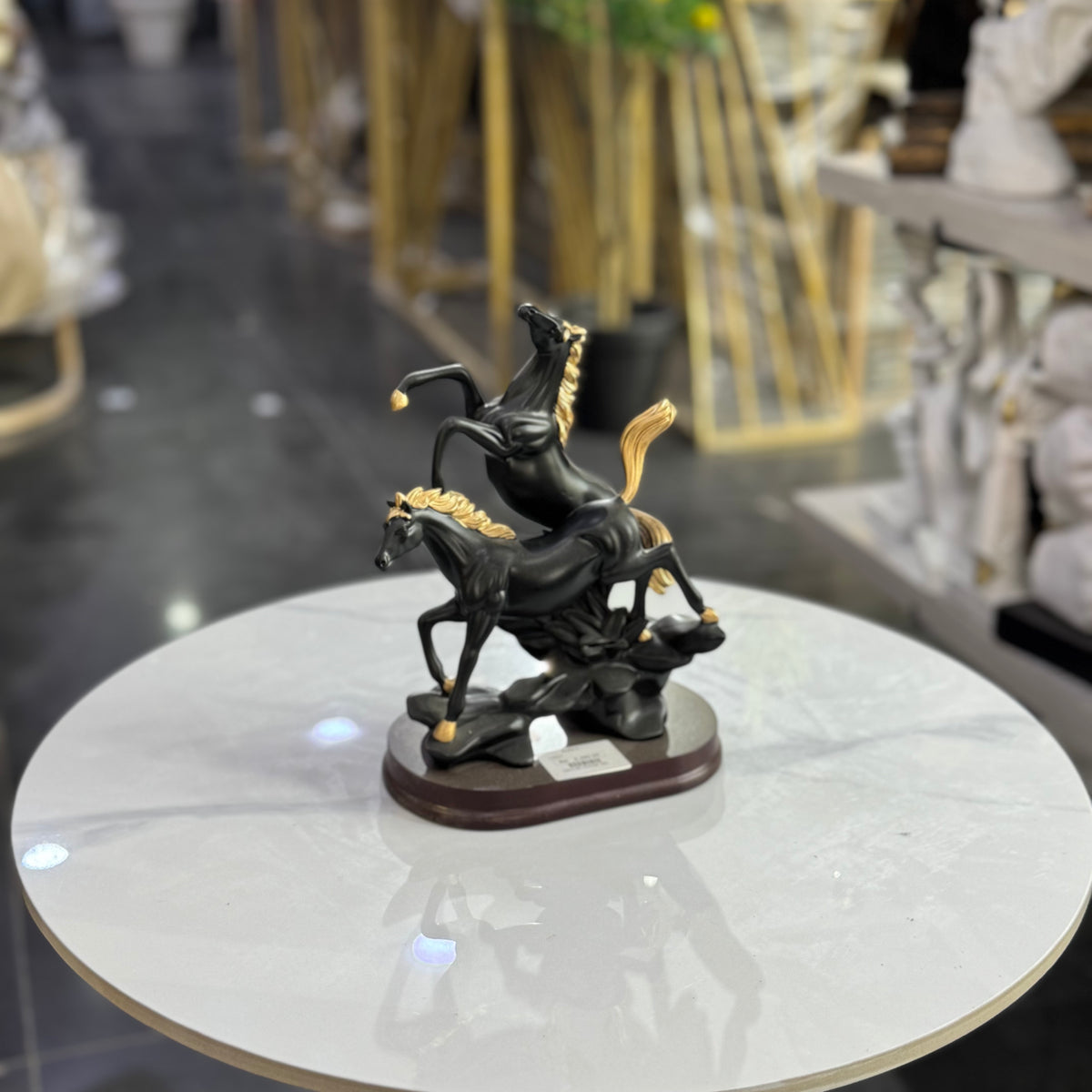 Majestic Black Horse Duo – Luxury Table Decor