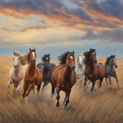 Set of 5 Elegant Horses (5panel) Wall Art