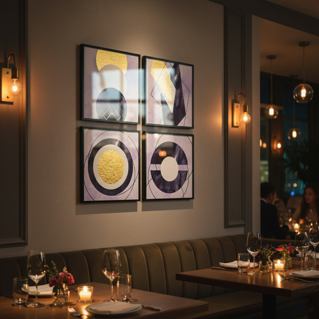 Nordic Luxury Geometric (4Panel) Wall Art