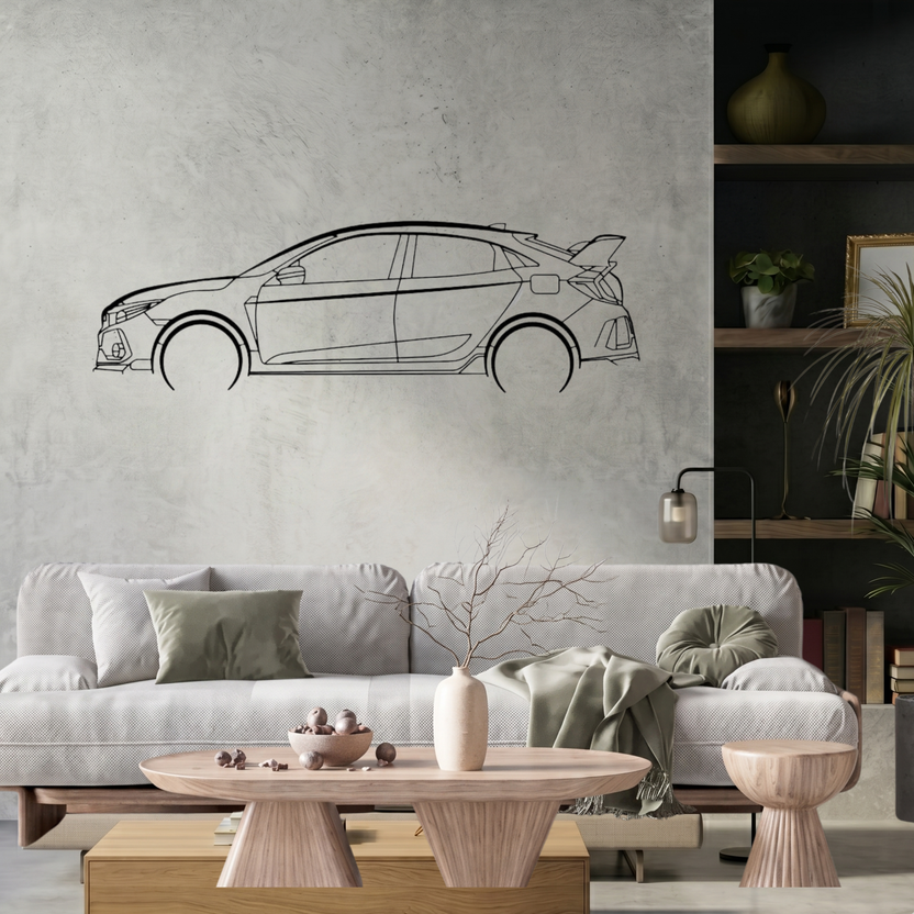 Honda Civic 2018 Type R Laser Cut Metal Wall Art
