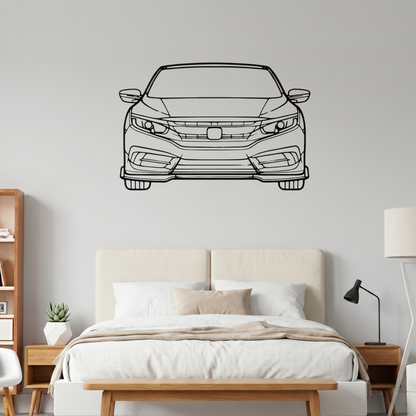Honda Civic 2016 Front View Laser Cut Metal Wall Art