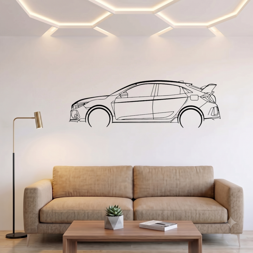 Honda Civic 2018 Type R Laser Cut Metal Wall Art