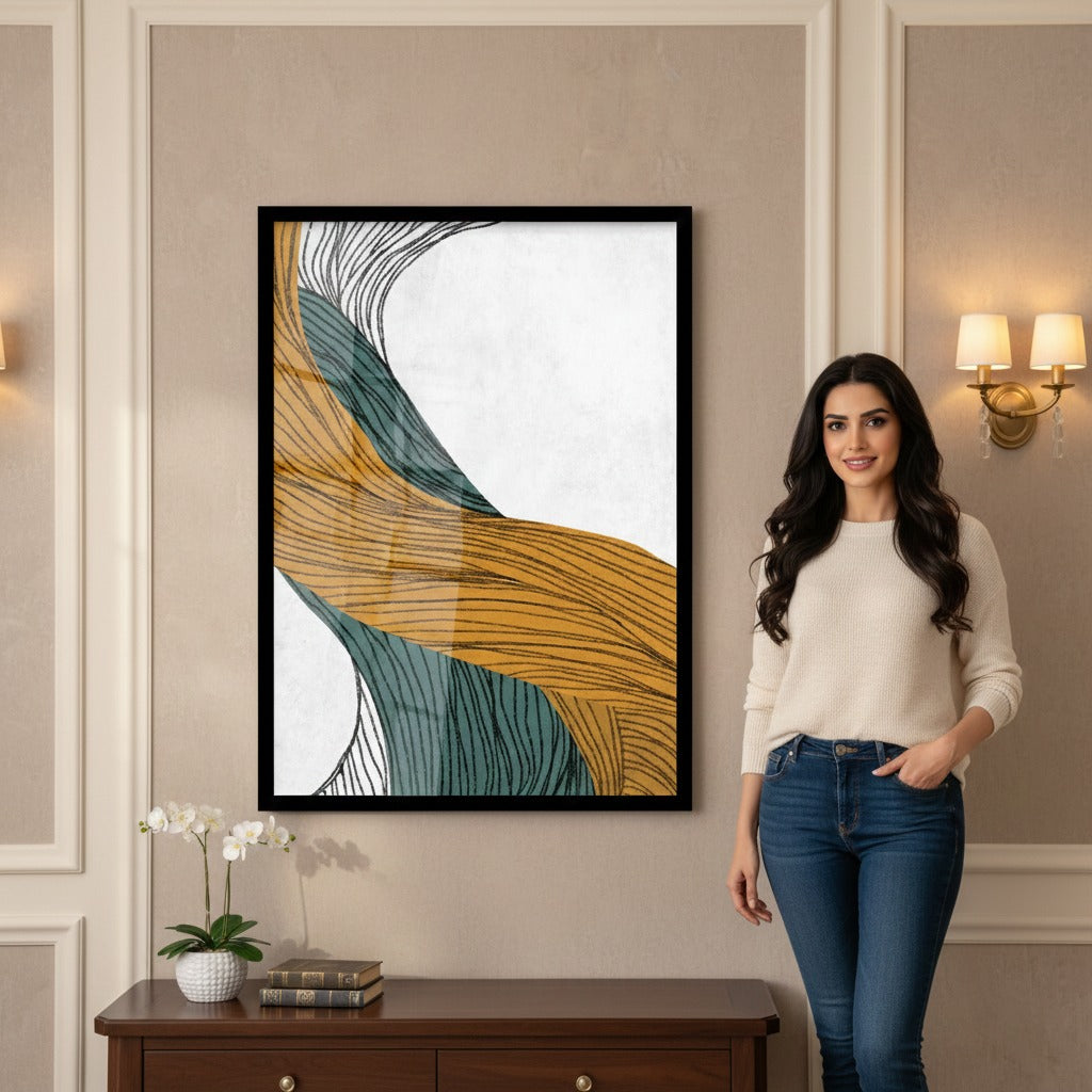 Rumlly Abstract Gilded Canvas Frames | Wall Art