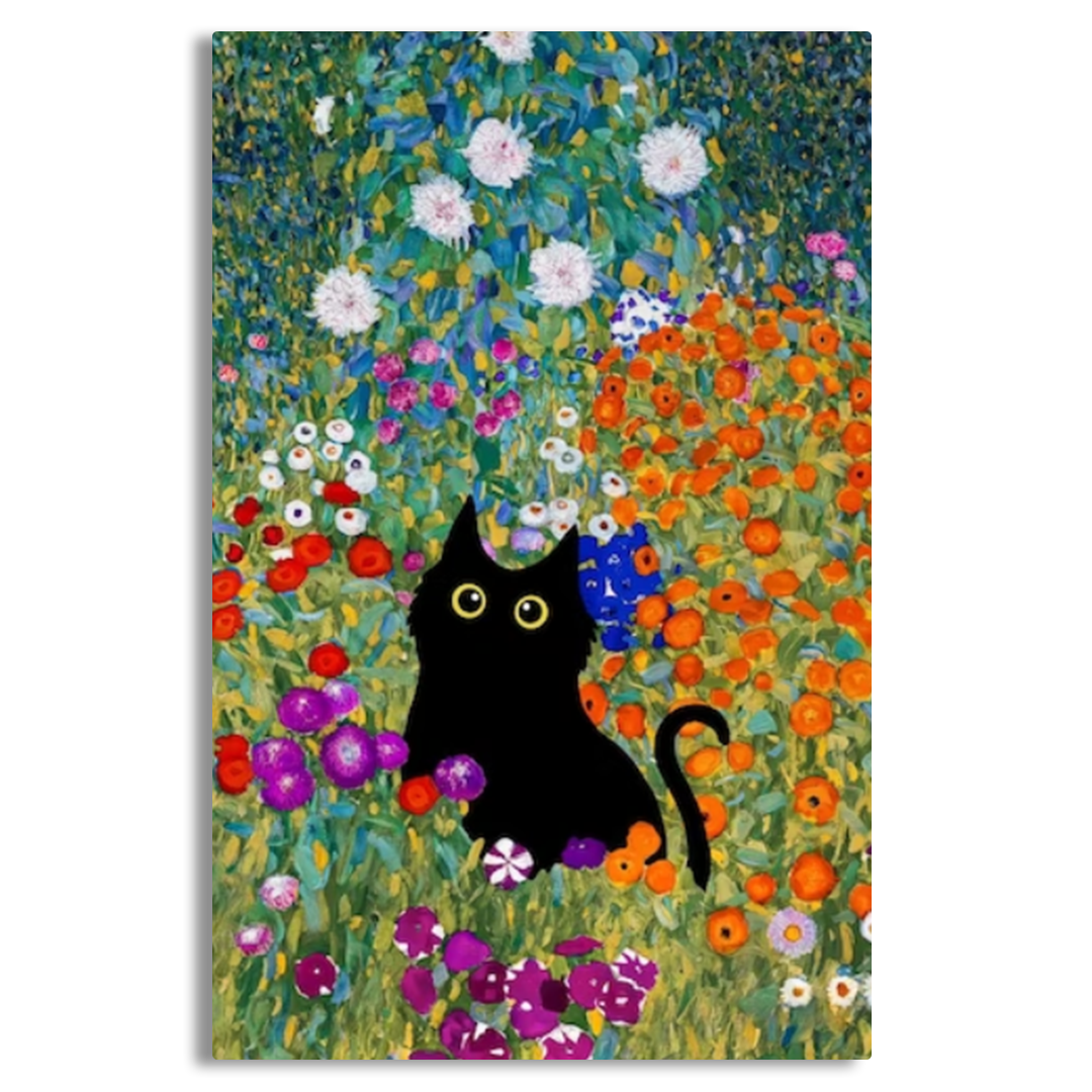 Gustav Klimt Garden Cat Print Canvas Frames Wall Art