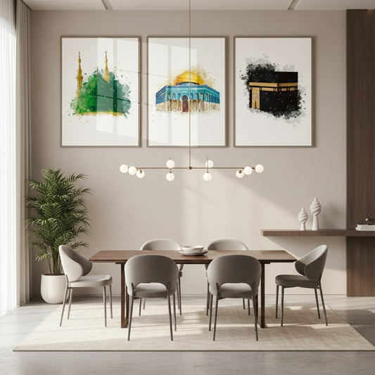 Kabba, Masjid ul nabwai   | Islamic Wall Art