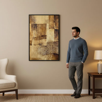 Brown And Tan Hues Rustic Canvas Wall Art