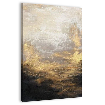 Abstract Golden Sunrise Canvas Wall Art