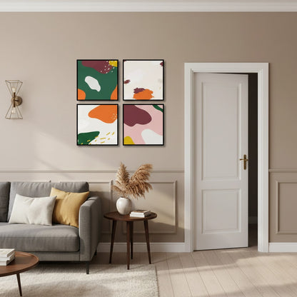 Abstract Colorful Memphis Design (4Panel) Wall Art