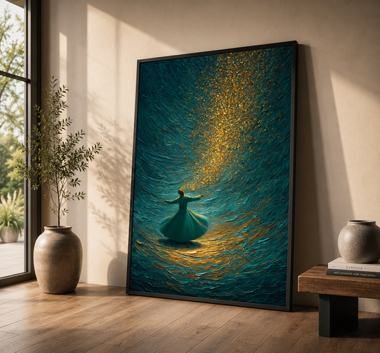 Celestial Whirling Dervish Abstract Wall Art