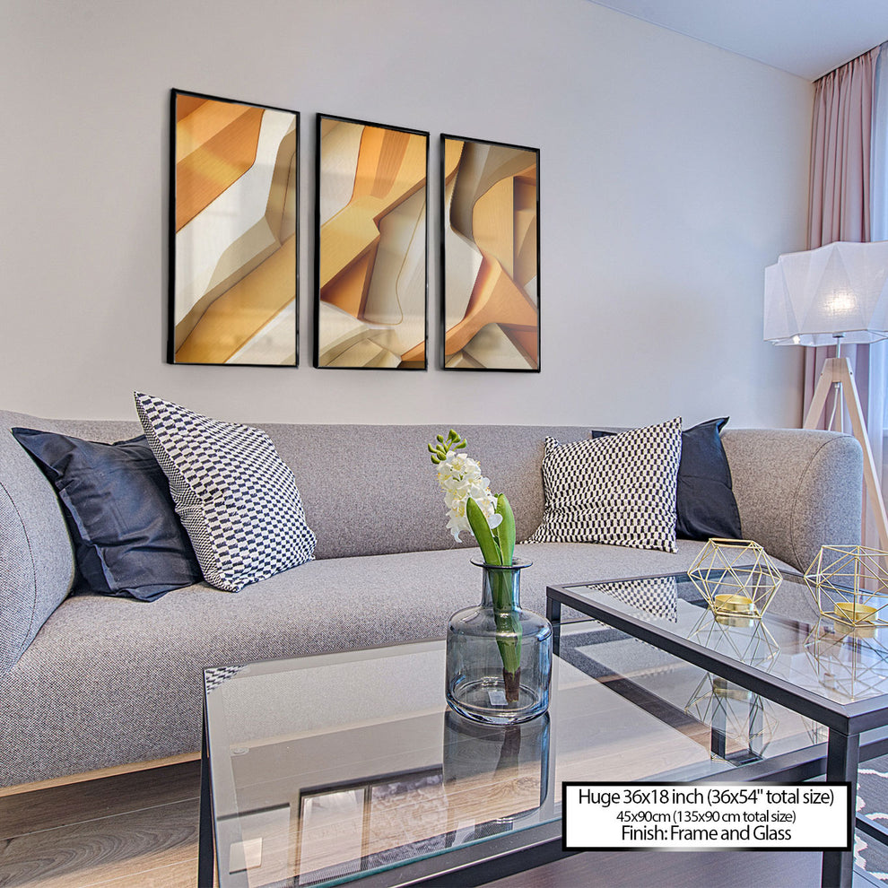 Fragmented Wood Abstract - 3 Parts