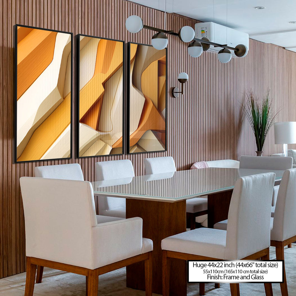 Fragmented Wood Abstract - 3 Parts