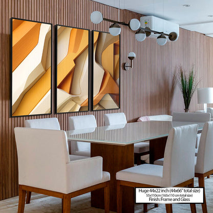 Fragmented Wood Abstract - 3 Parts