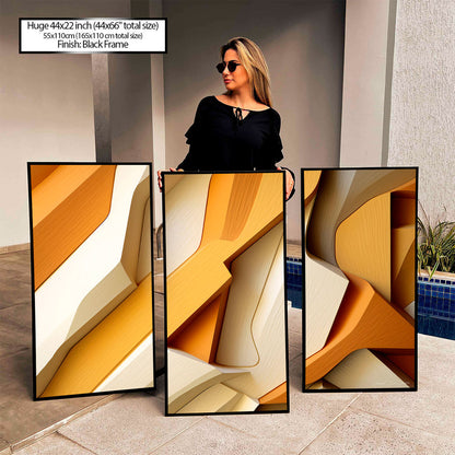 Fragmented Wood Abstract - 3 Parts