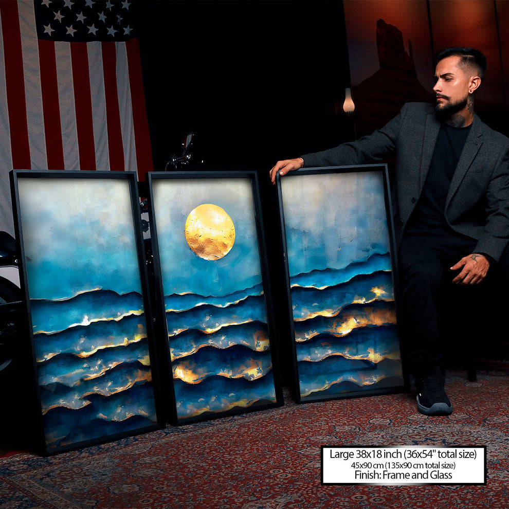 Abstract Golden Tide - 3 Parts