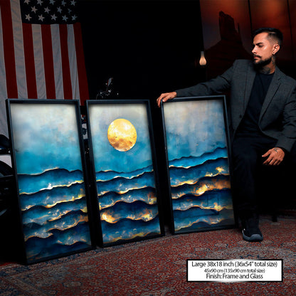 Abstract Golden Tide - 3 Parts