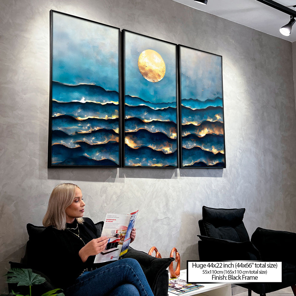 Abstract Golden Tide - 3 Parts