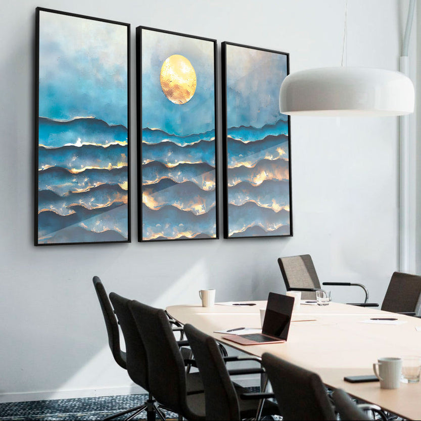 Abstract Golden Tide - 3 Parts