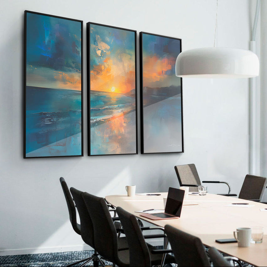 Abstract Sea at Dusk - 3 Parts