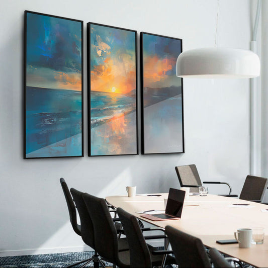 Abstract Sea at Dusk - 3 Parts